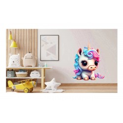 Sticker decorativ, Unicorn, Roz, 75 cm, 1202STK-6