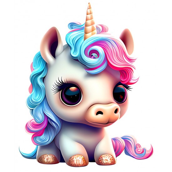 Sticker decorativ, Unicorn, Roz, 75 cm, 1202STK-6