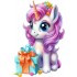 Sticker decorativ, Unicorn, Roz, 86 cm, 1333STK-4
