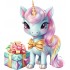 Sticker decorativ, Unicorn, Turcoaz, 67 cm, 1333STK-5