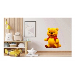 Sticker decorativ, Ursuletul Winnie the Pooh, Galben, 80 cm, 1245STK Sticker decorativ, Ursuletul Winnie the Pooh, Galben, 80 cm, 1245STK