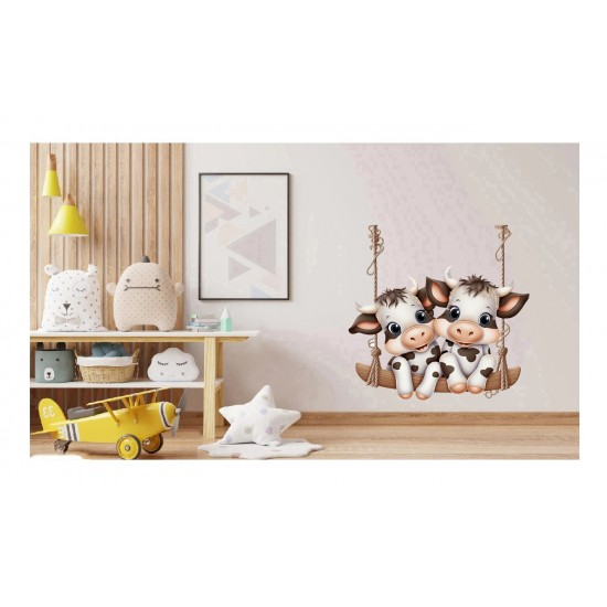 Sticker decorativ, Vacute, Alb, 63 cm, 1267STK-2