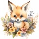 Sticker decorativ, Vulpe, Maro, 60 cm, 1351STK-4
