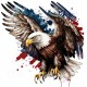 Sticker decorativ, Vultur American, Multicolor, 60 cm, 1270STK-5