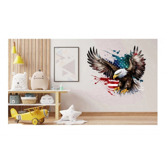 Sticker decorativ, Vultur American, Multicolor, 63 cm, 1270STK-4