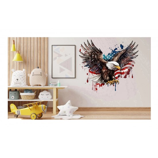 Sticker decorativ, Vultur American, Multicolor, 67 cm, 1270STK-2 Sticker decorativ, Vultur American, Multicolor, 67 cm, 1270STK-2