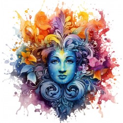 Sticker decorativ, Woman, Turcoaz, 61 cm, 1328STK-3