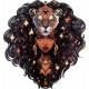 Sticker decorativ, Zodiac Leu, Negru, 1377STK-5 Sticker decorativ, Zodiac Leu, Negru, 1377STK-5