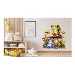 Sticker decorativ cu Broscute, Multicolor, 60 cm, 1200STK-1