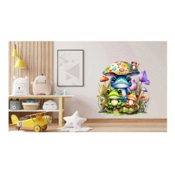 Sticker decorativ cu Broscute, Multicolor, 60 cm, 1200STK-3