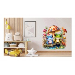Sticker decorativ cu Broscute, Multicolor, 60 cm, 1200STK-4